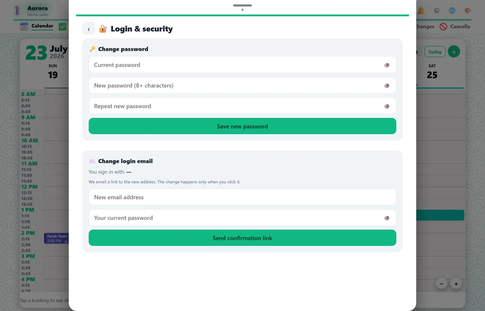 Login & security